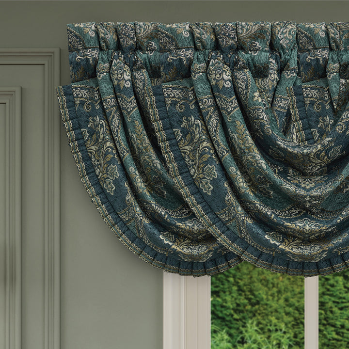 Nancy Teal Waterfall Window Valance Window Valances By J. Queen New York