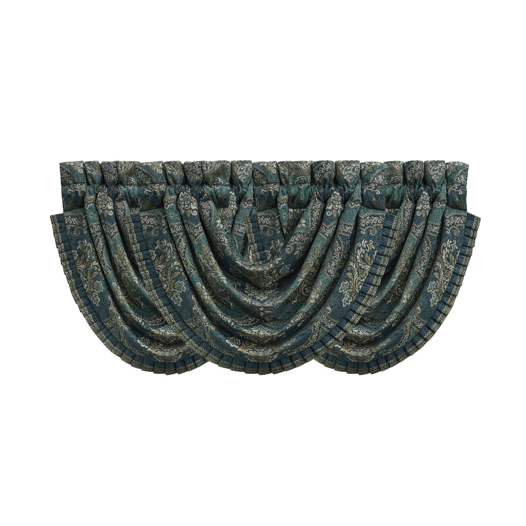 Nancy Teal Waterfall Window Valance Window Valances By J. Queen New York