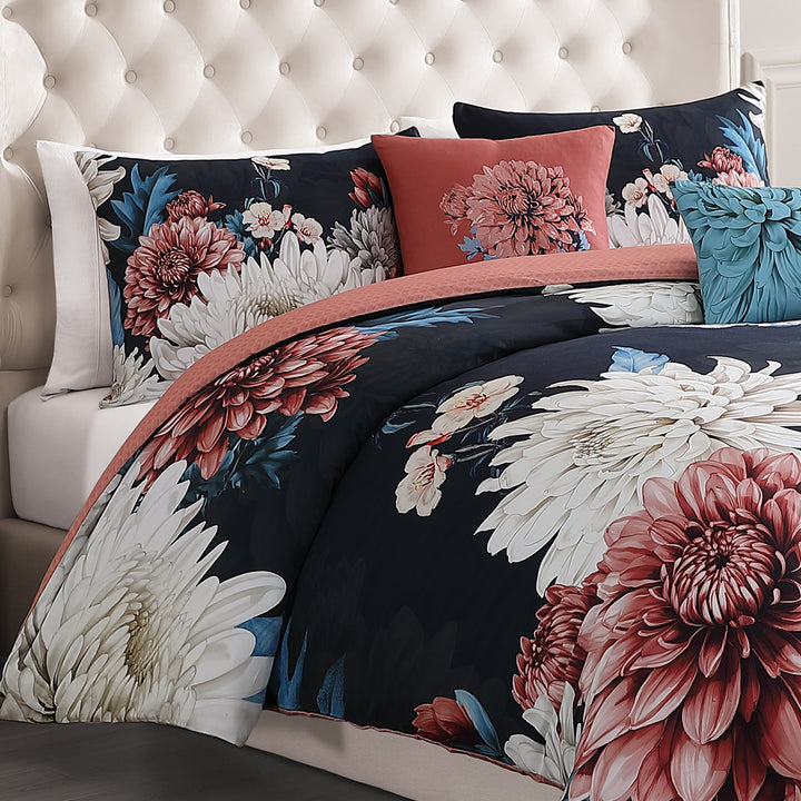 Bebejan Navy Mums 5 Piece Reversible Comforter Set Comforter Sets By Bebejan®