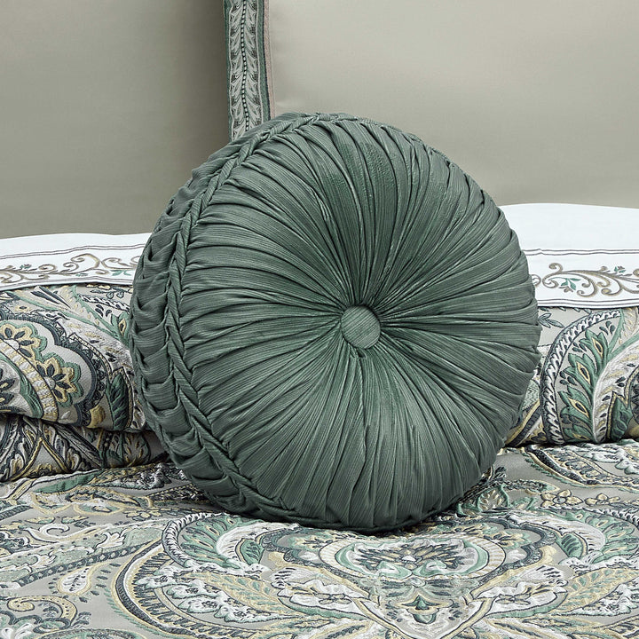 Nico Spa Tufted Round Decorative Throw Pillow 15" x 15" Throw Pillows By J. Queen New York