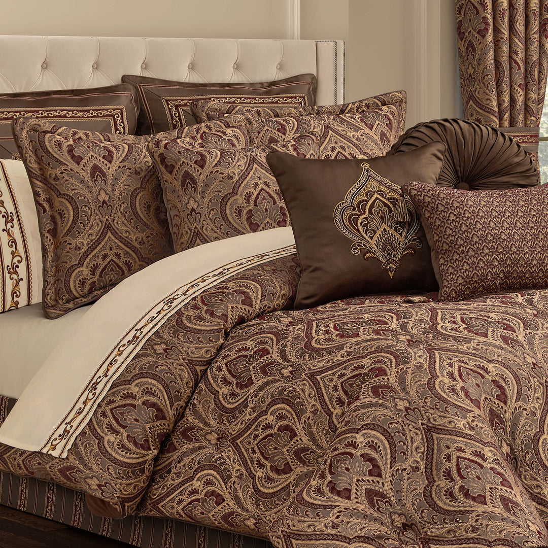 Odette Crimson 4 Piece Comforter Set Comforter Sets By J. Queen New York