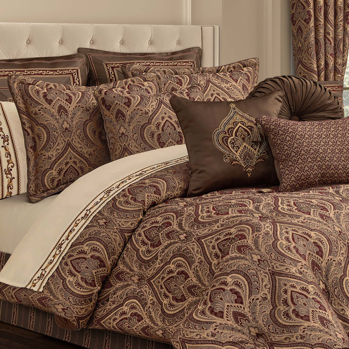Odette Crimson 4 Piece Comforter Set Comforter Sets By J. Queen New York