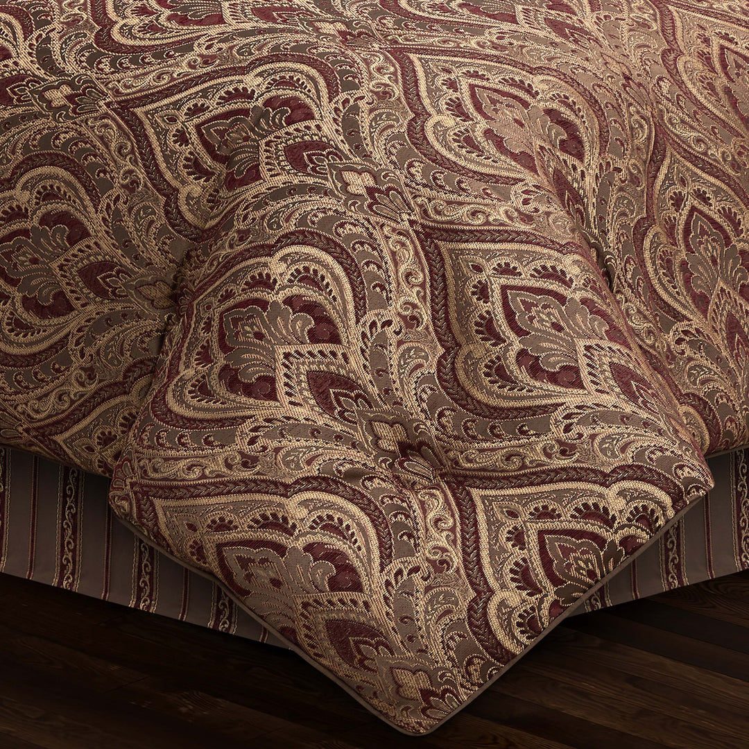 Odette Crimson 4 Piece Comforter Set Comforter Sets By J. Queen New York