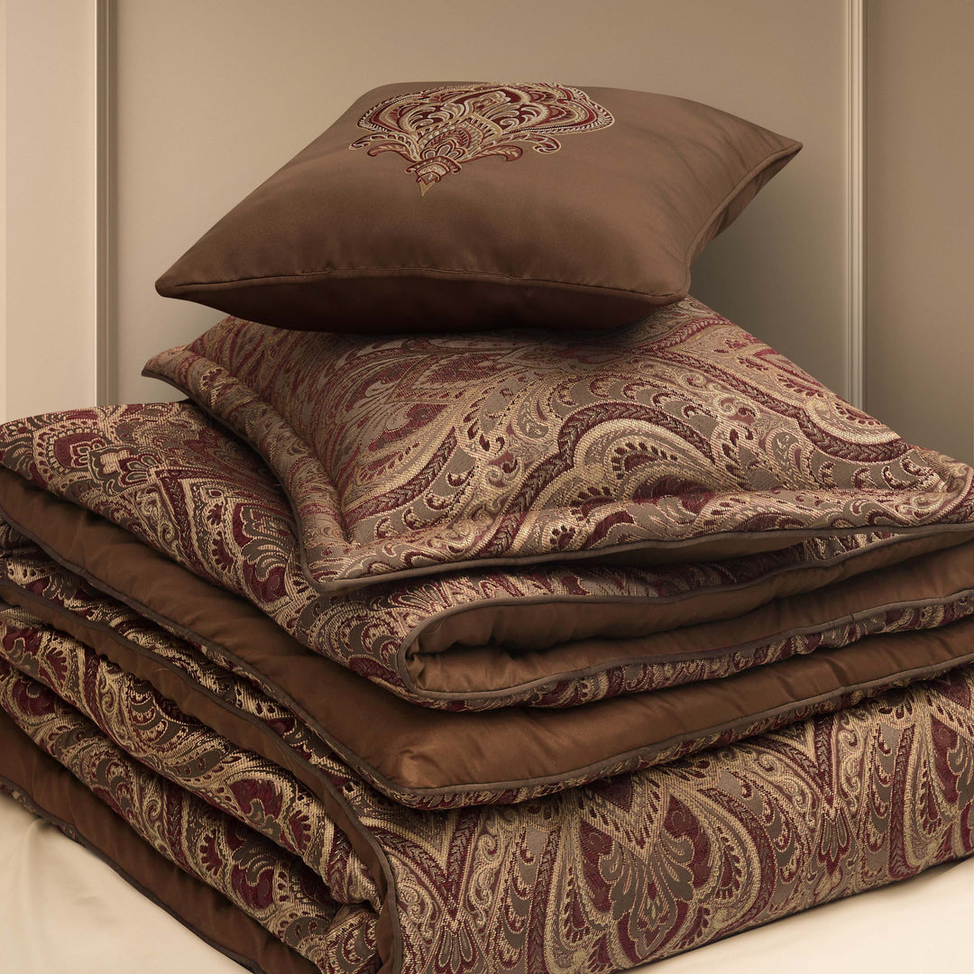 Odette Crimson 4 Piece Comforter Set Comforter Sets By J. Queen New York