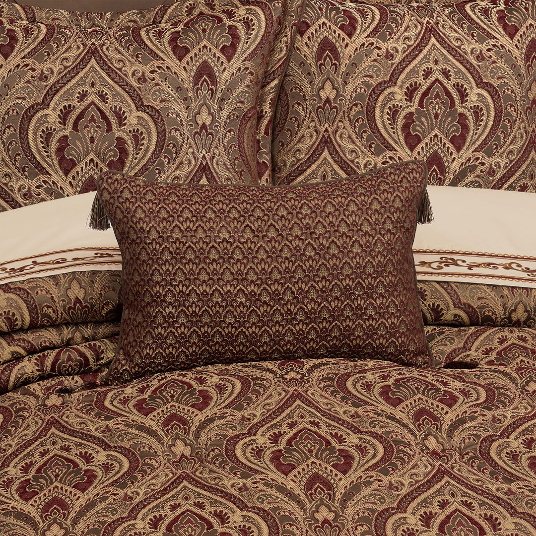 Odette Crimson Boudoir Decorative Throw Pillow 21" x 14" Throw Pillows By J. Queen New York