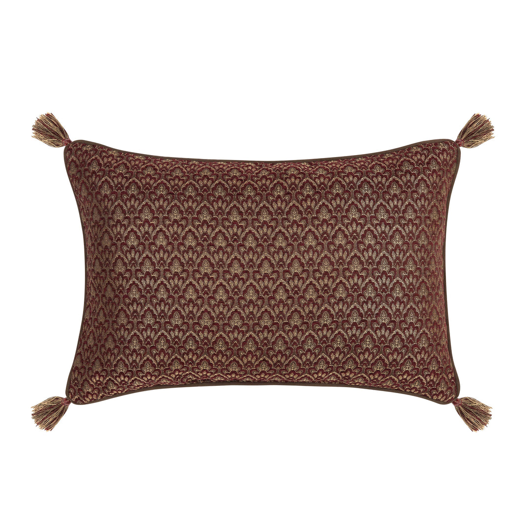 Odette Crimson Boudoir Decorative Throw Pillow 21" x 14" Throw Pillows By J. Queen New York