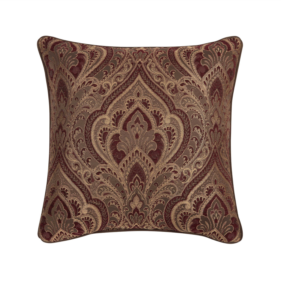 Odette Crimson Square Decorative Throw Pillow 20" x 20" Throw Pillows By J. Queen New York
