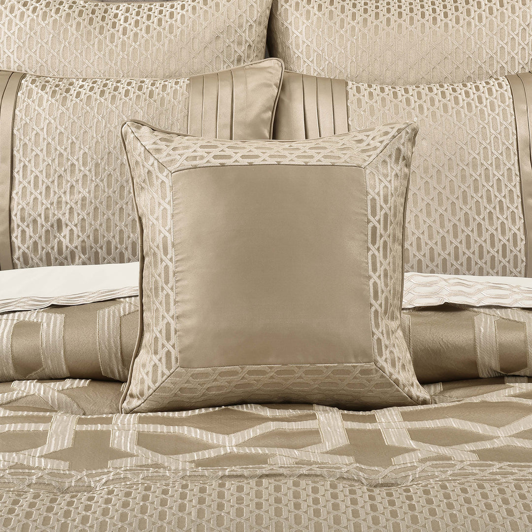 Olympus Sand Square Decorative Throw Pillow 18" x 18" Throw Pillows By J. Queen New York