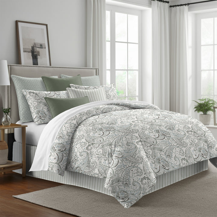 Paisley Seafoam 8 Piece Comforter Set Comforter Sets By Colcha Linens