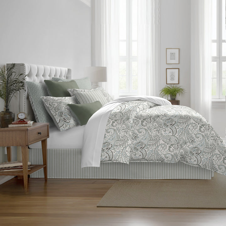 Paisley Seafoam 8 Piece Duvet Cover Set Duvet Covers By Colcha Linens