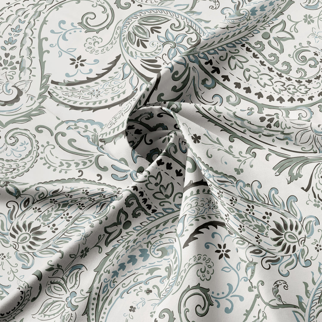 Paisley Seafoam 8 Piece Duvet Cover Set Duvet Covers By Colcha Linens