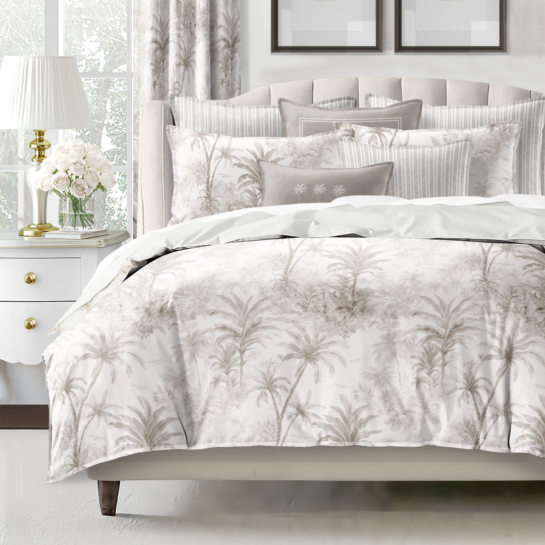 Palmora Toile Mushroom 8 Piece Comforter Set Comforter Sets By Colcha Linens