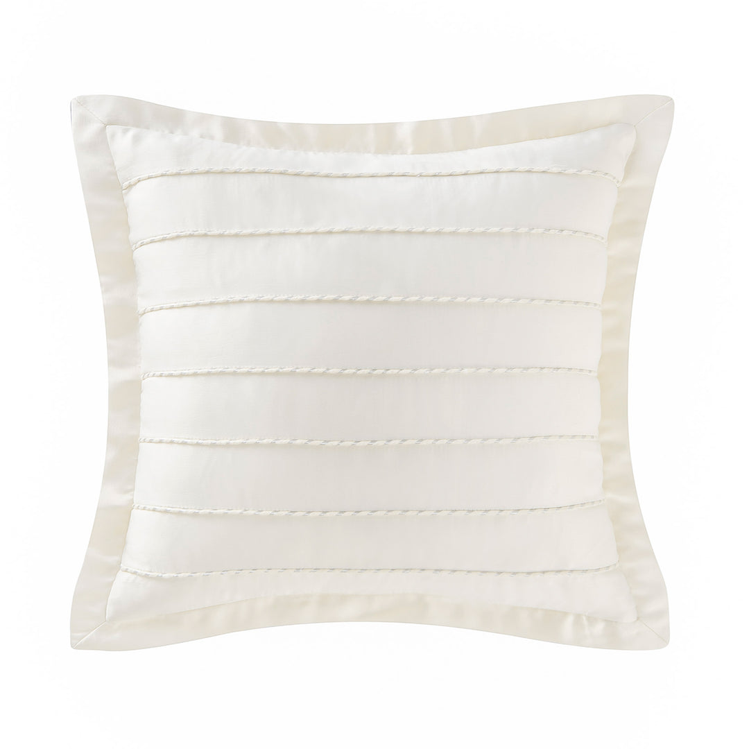 Paloma Ivory Square Decorative Throw Pillow 16" x 16" Throw Pillows By Waterford