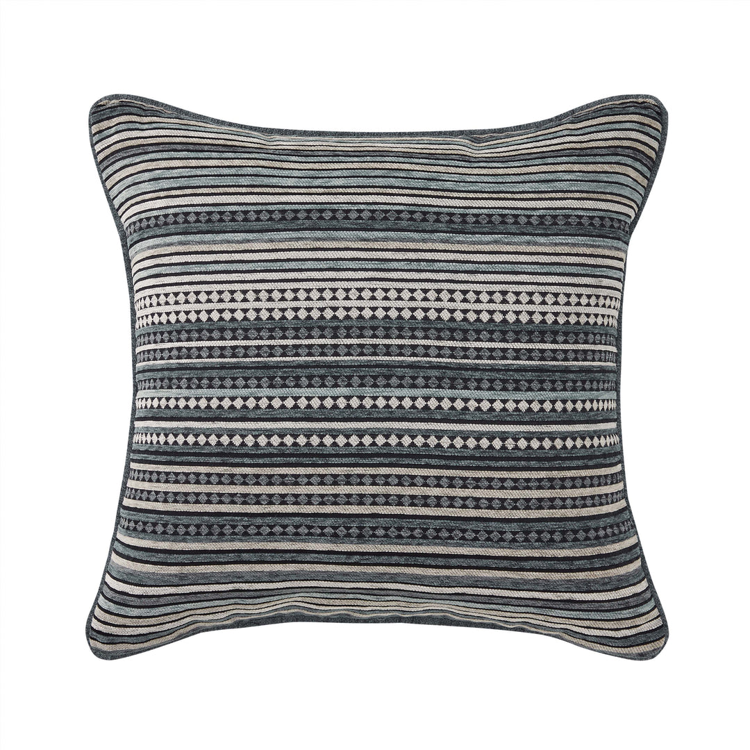 Parallel Slate Square Decorative Throw Pillow 20" x 20" Throw Pillows By J. Queen New York