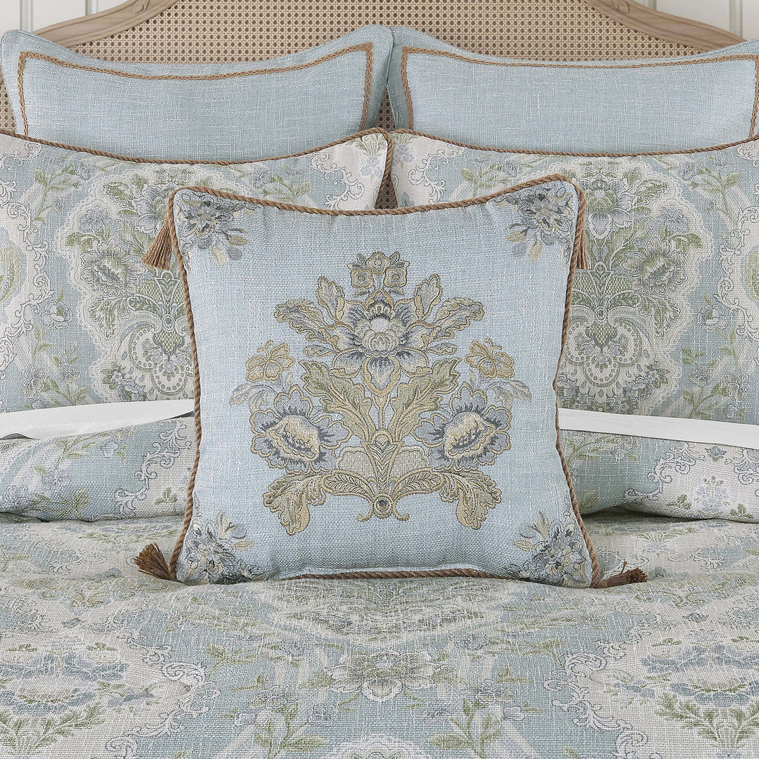 Pasadena Chambray Square Decorative Throw Pillow 18" x 18" Throw Pillows By J. Queen New York