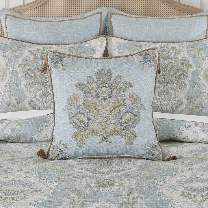 Pasadena Chambray Square Decorative Throw Pillow 18" x 18" Throw Pillows By J. Queen New York