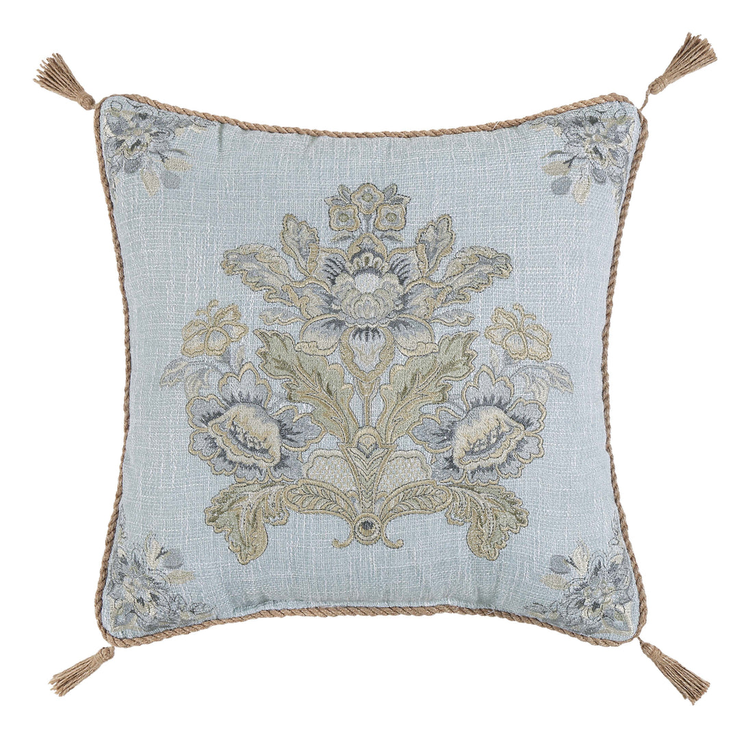 Pasadena Chambray Square Decorative Throw Pillow 18" x 18" Throw Pillows By J. Queen New York