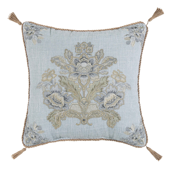 Pasadena Chambray Square Decorative Throw Pillow 18" x 18" Throw Pillows By J. Queen New York