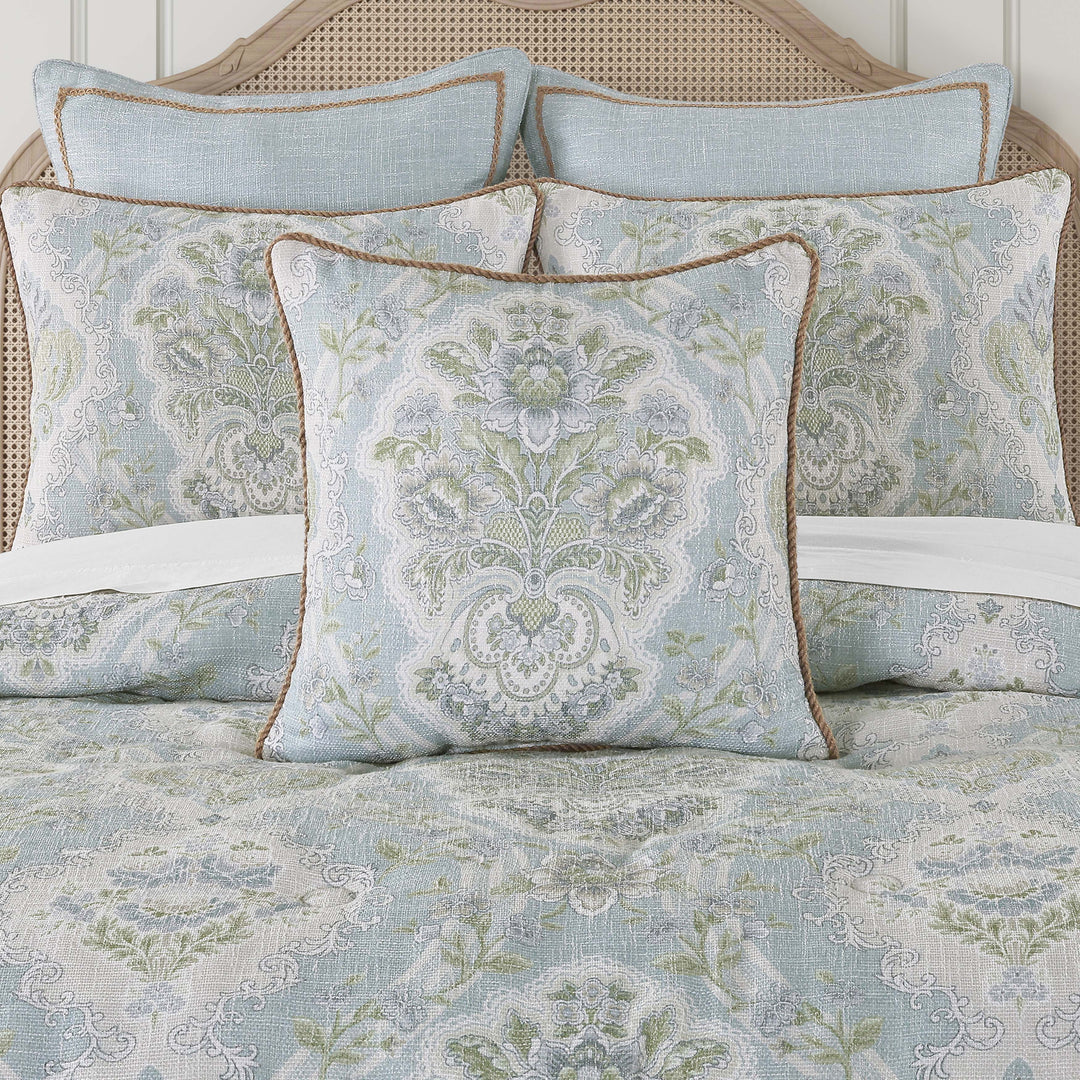 Pasadena Chambray Square Decorative Throw Pillow 20" x 20" Throw Pillows By J. Queen New York