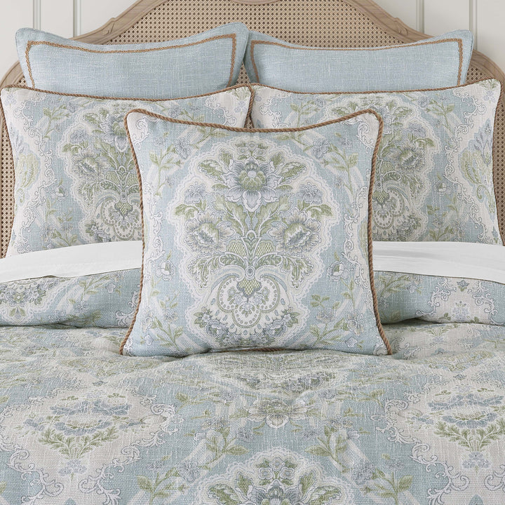 Pasadena Chambray Square Decorative Throw Pillow 20" x 20" Throw Pillows By J. Queen New York
