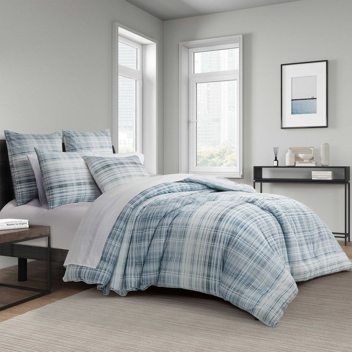 Pascal Blue 3 Piece Comforter Set Comforter Sets By J. Queen New York