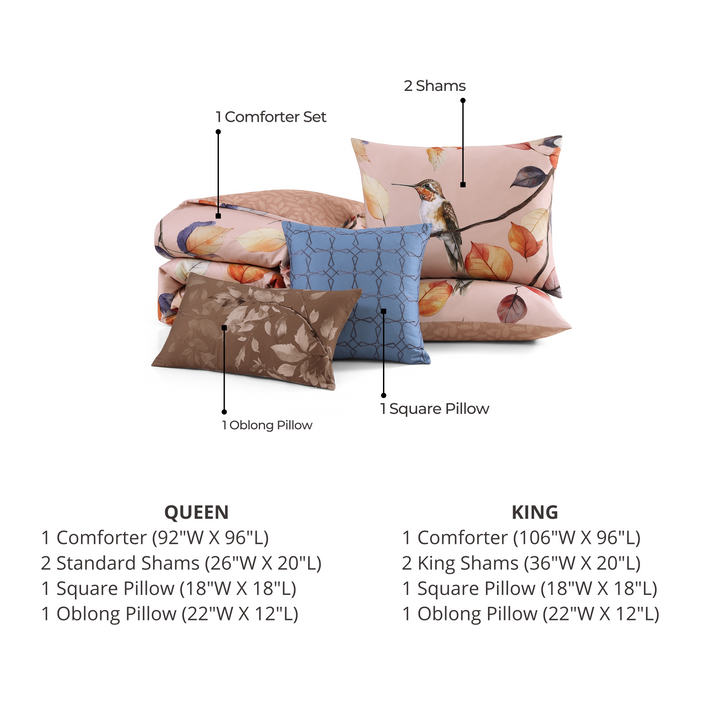Bebejan Peachy Dogwood 5 Piece Reversible Comforter Set Comforter Sets By Bebejan®