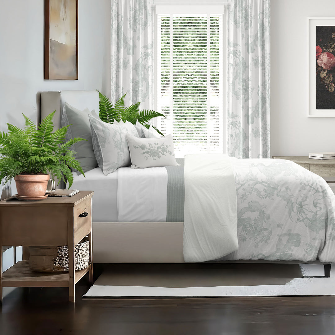 Peacock Lane Toile Sage 8 Piece Coverlet Set Coverlet By Colcha Linens