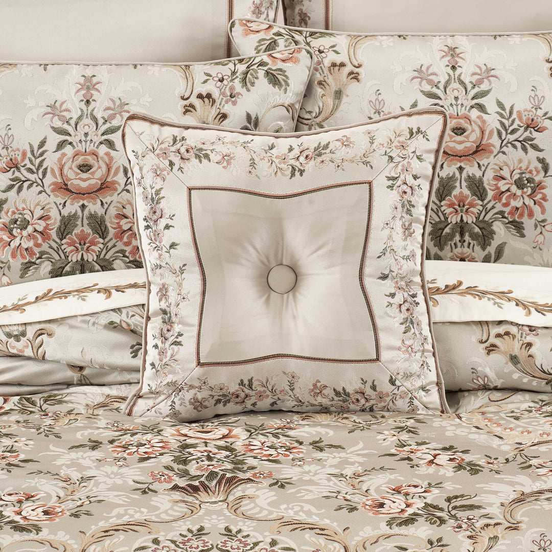 Pecora Coral Square Decorative Throw Pillow 18" x 18" Throw Pillows By J. Queen New York