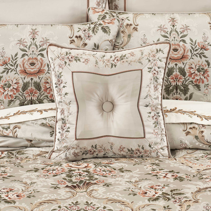 Pecora Coral Square Decorative Throw Pillow 18" x 18" Throw Pillows By J. Queen New York