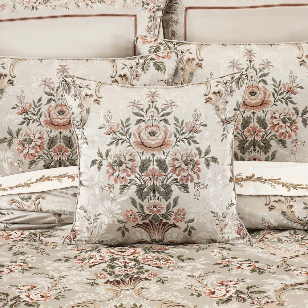 Pecora Coral Square Decorative Throw Pillow 20" x 20" Throw Pillows By J. Queen New York