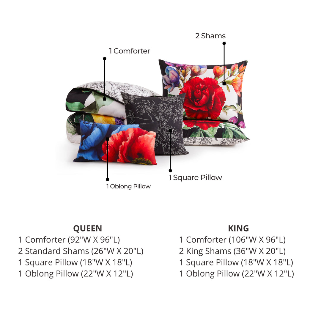 Petal Portrait 5 Piece Reversible Comforter Set Comforter Sets By Latest Bedding