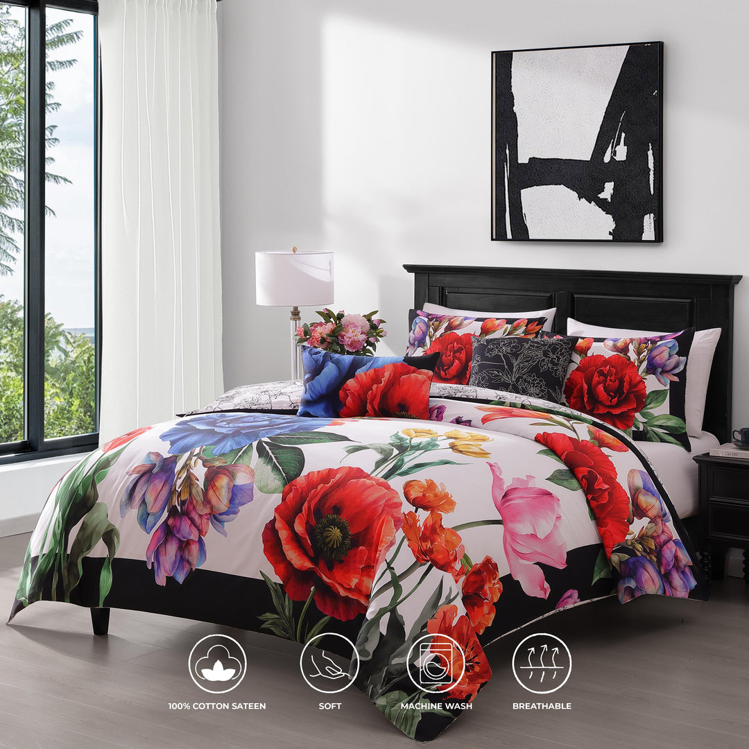 Petal Portrait 5 Piece Reversible Comforter Set Comforter Sets By Latest Bedding