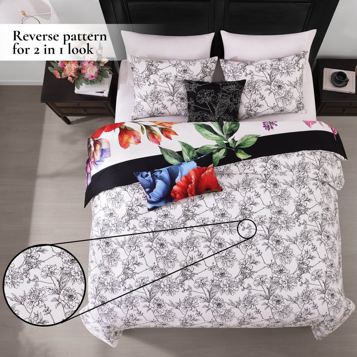Petal Portrait 5 Piece Reversible Comforter Set Comforter Sets By Latest Bedding