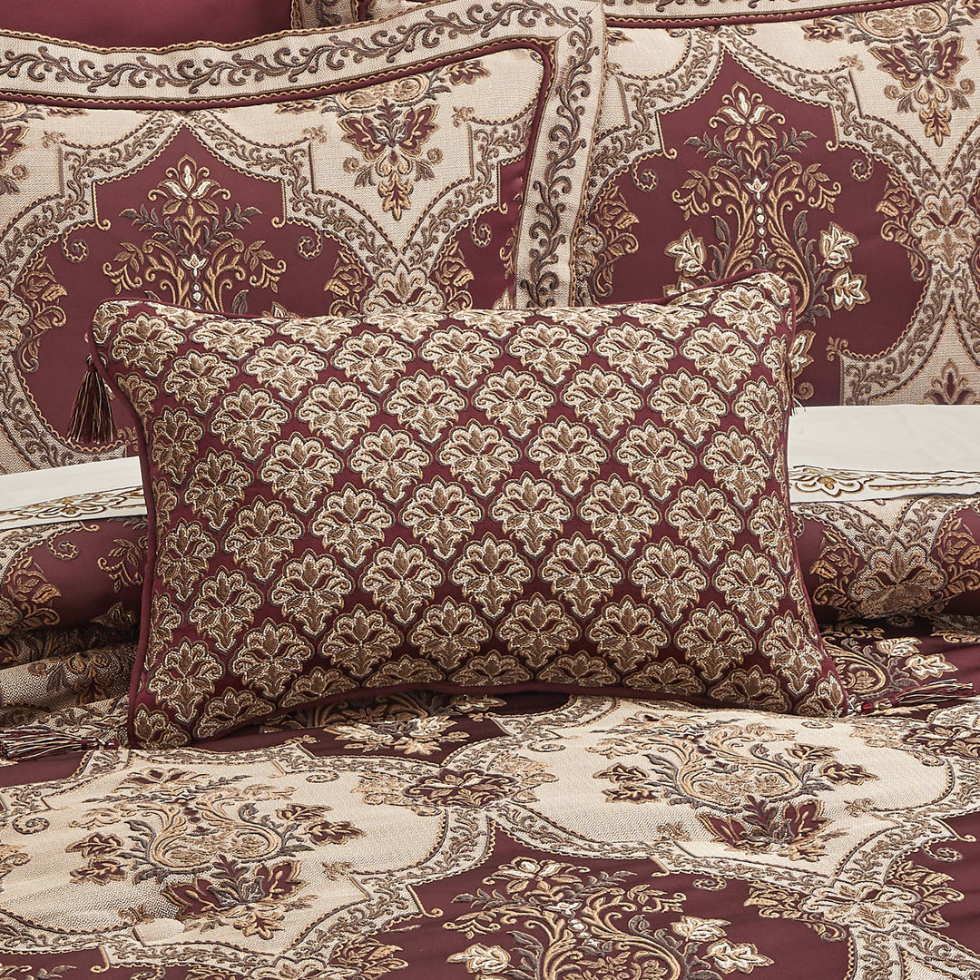 Phyllis Bordeaux Boudoir Decorative Throw Pillow 21" x 14" Throw Pillows By J. Queen New York