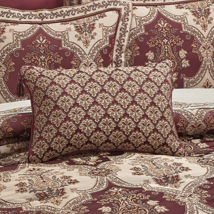 Phyllis Bordeaux Boudoir Decorative Throw Pillow 21" x 14" Throw Pillows By J. Queen New York