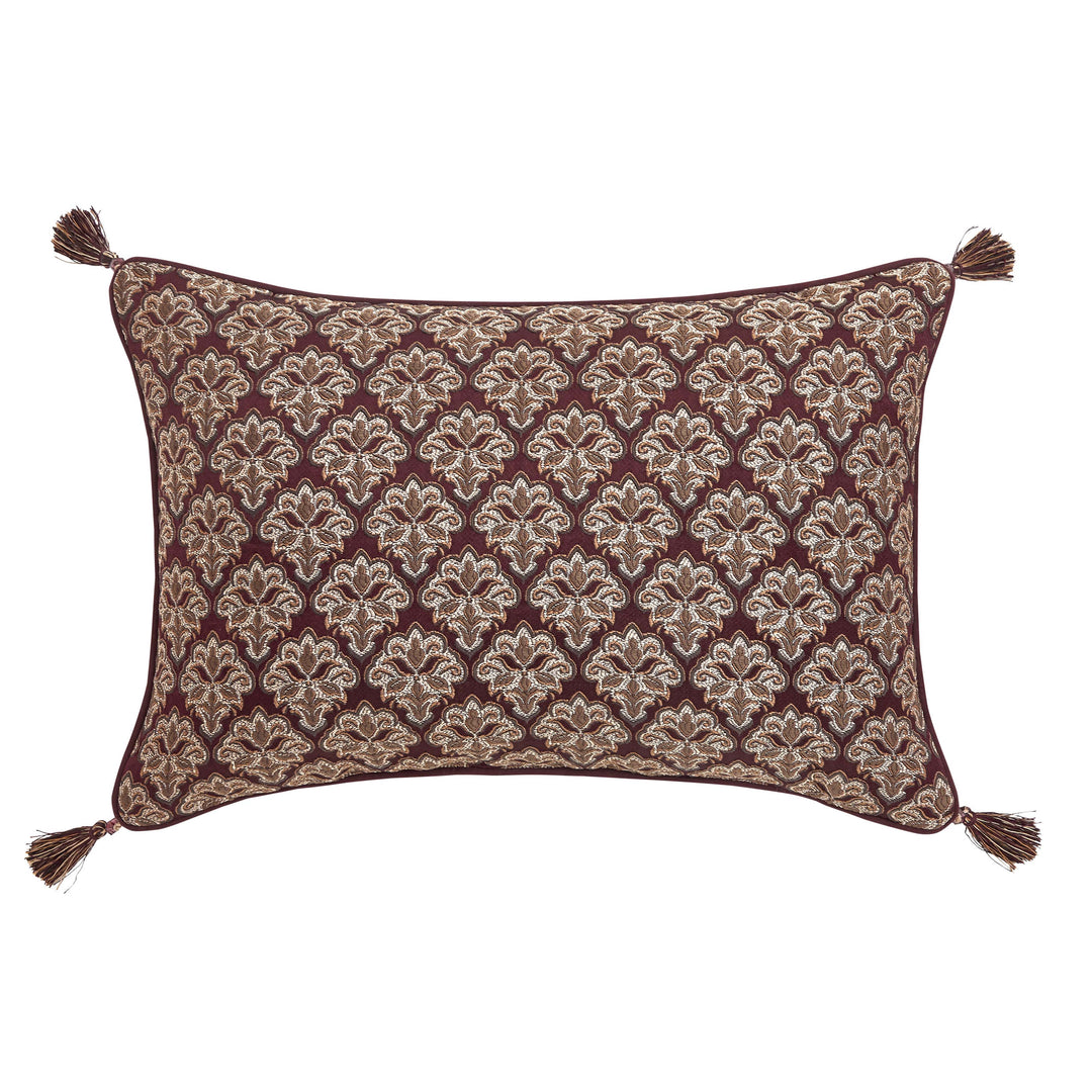 Phyllis Bordeaux Boudoir Decorative Throw Pillow 21" x 14" Throw Pillows By J. Queen New York