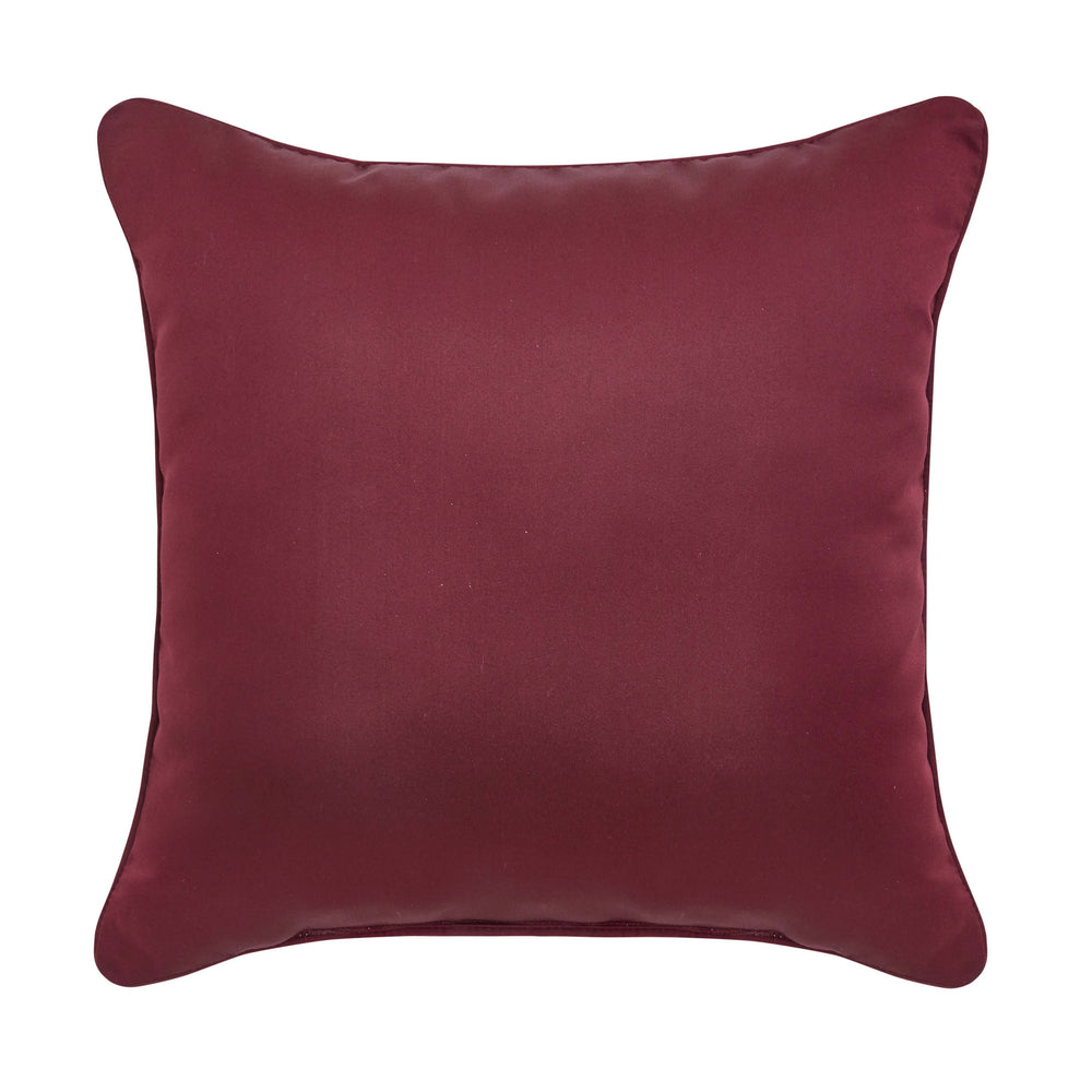 Phyllis Bordeaux Embellished Square Decorative Throw Pillow 20" x 20" Throw Pillows By J. Queen New York