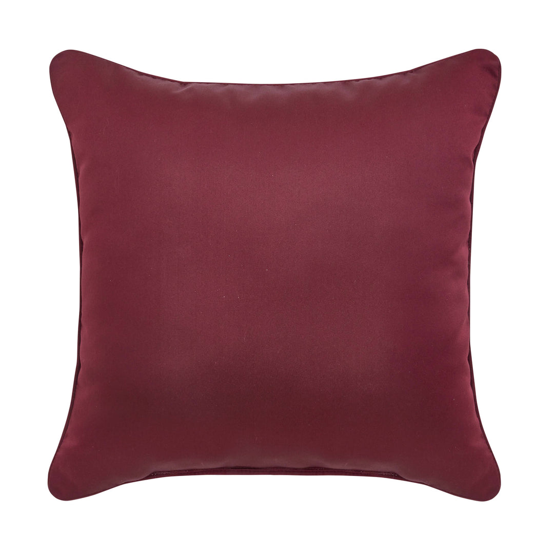 Phyllis Bordeaux Embellished Square Decorative Throw Pillow 20" x 20" Throw Pillows By J. Queen New York