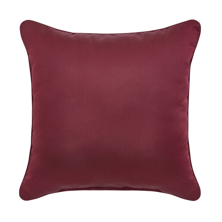 Phyllis Bordeaux Embellished Square Decorative Throw Pillow 20" x 20" Throw Pillows By J. Queen New York