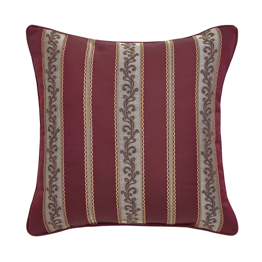 Phyllis Bordeaux Square Decorative Throw Pillow 20" x 20" Throw Pillows By J. Queen New York