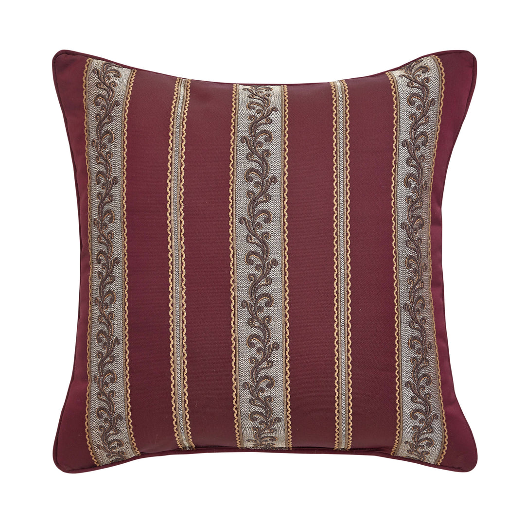 Phyllis Bordeaux Square Decorative Throw Pillow 20" x 20" Throw Pillows By J. Queen New York