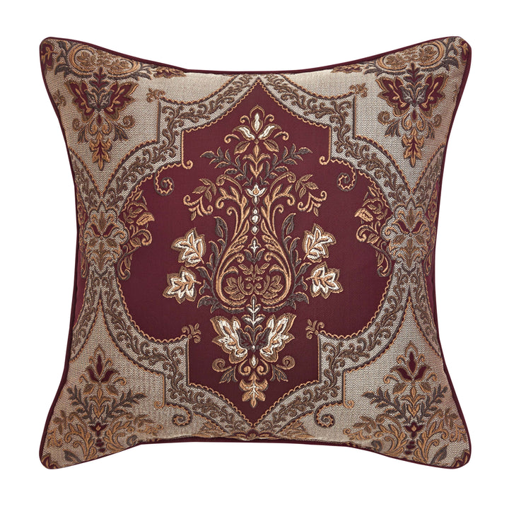 Phyllis Bordeaux Square Decorative Throw Pillow 20" x 20" Throw Pillows By J. Queen New York