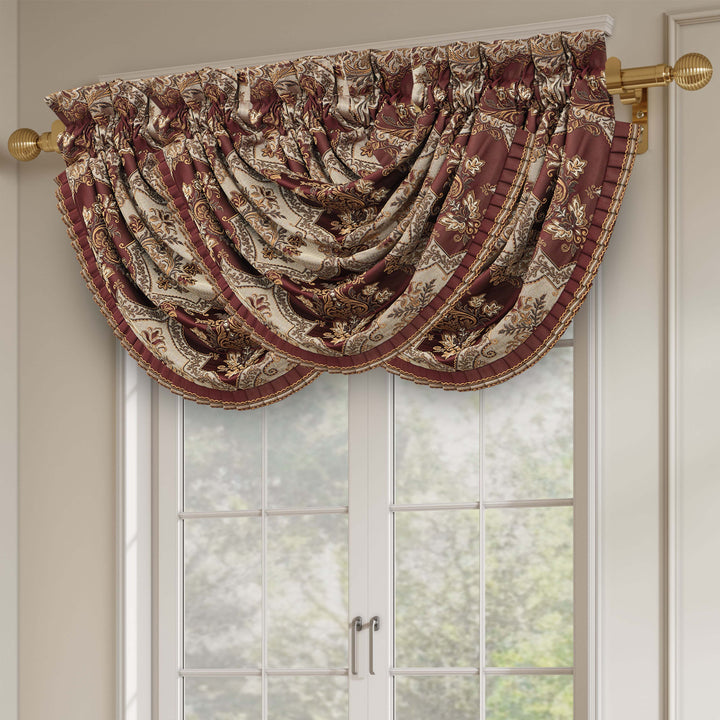 Phyllis Bordeaux Waterfall Window Valance Window Valances By J. Queen New York
