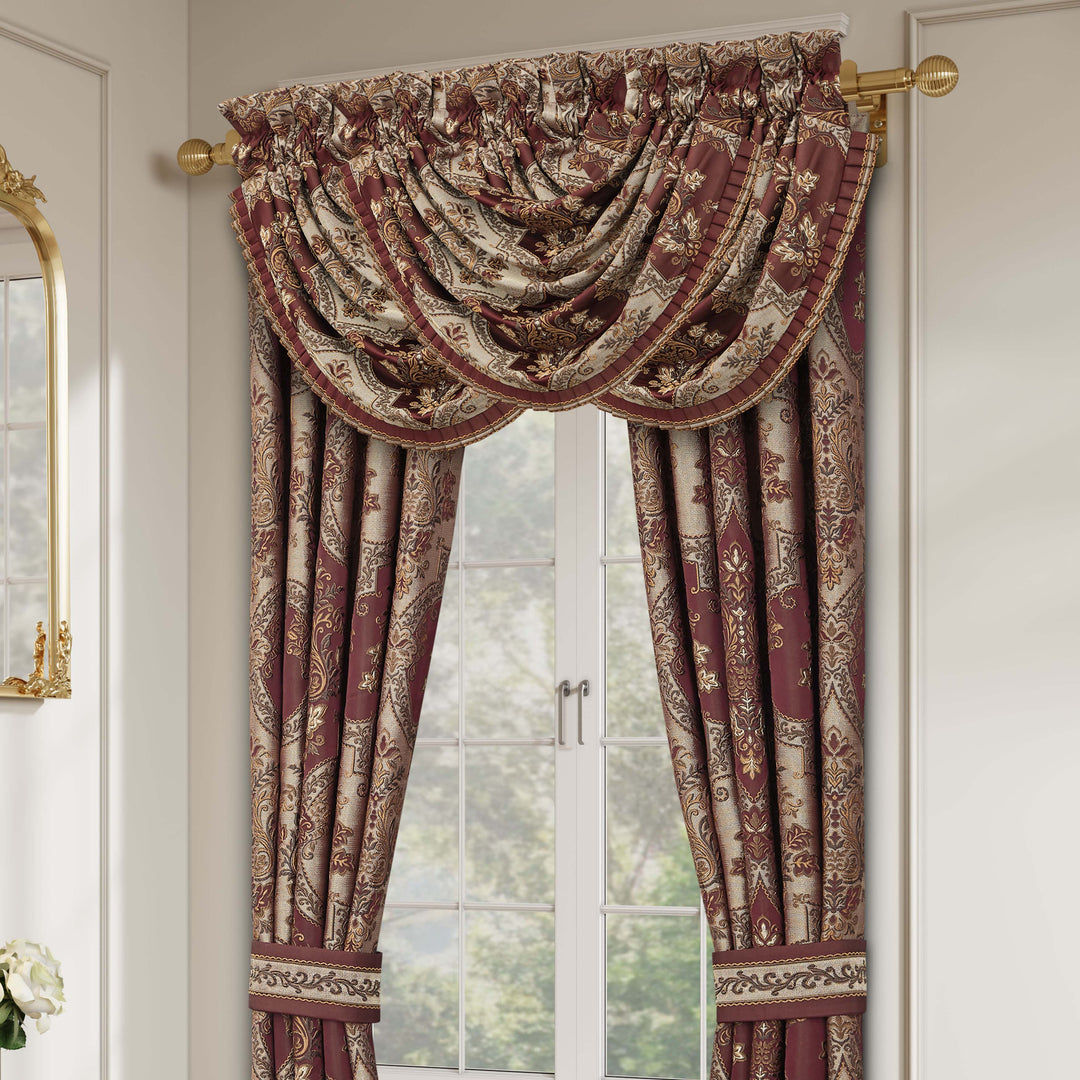 Phyllis Bordeaux Waterfall Window Valance Window Valances By J. Queen New York