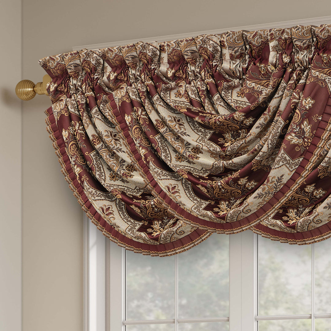 Phyllis Bordeaux Waterfall Window Valance Window Valances By J. Queen New York