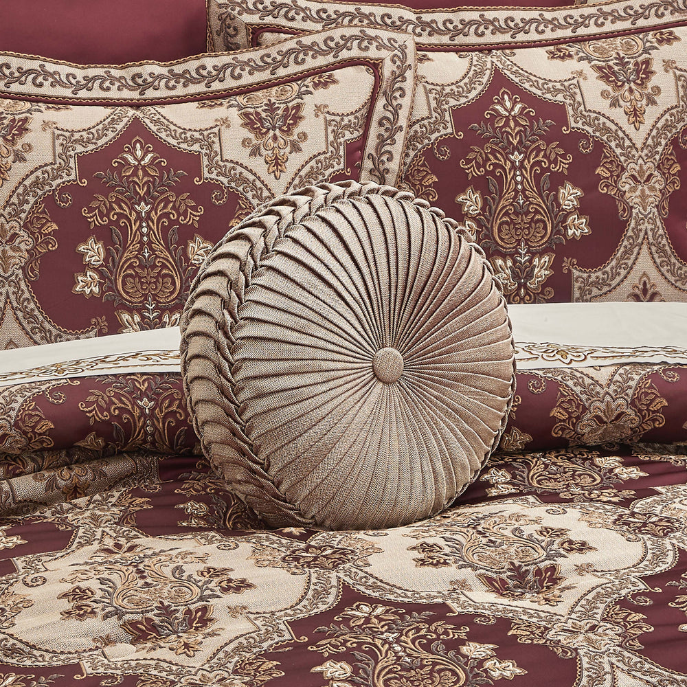Phyllis Gold Tufted Round Decorative Throw Pillow 15" x 15" Throw Pillows By J. Queen New York