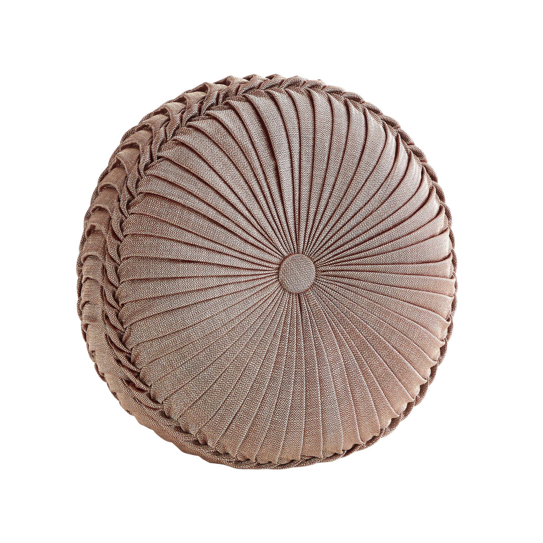 Phyllis Gold Tufted Round Decorative Throw Pillow 15" x 15" Throw Pillows By J. Queen New York