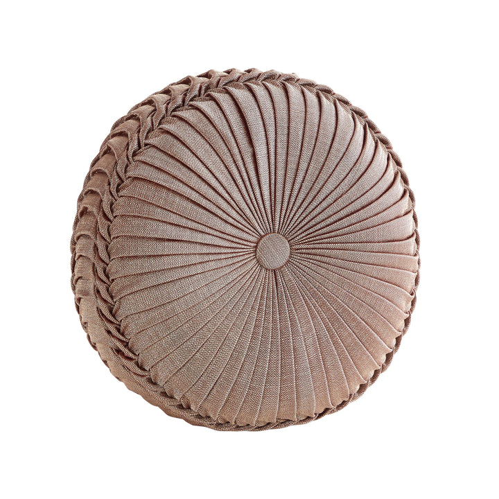 Phyllis Gold Tufted Round Decorative Throw Pillow 15" x 15" Throw Pillows By J. Queen New York