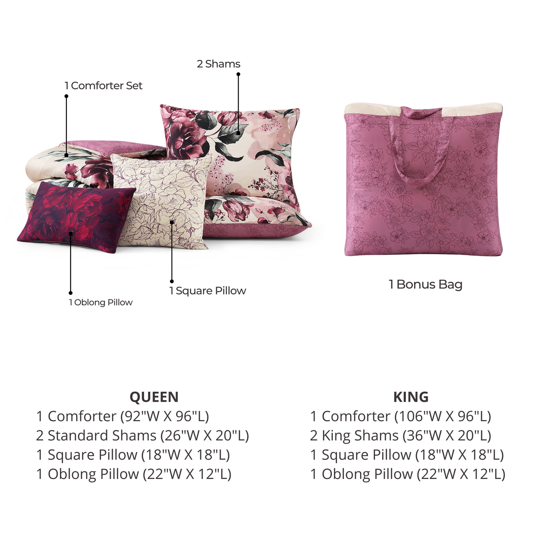 Bebejan Plum Haze 5 Piece Reversible Comforter Set Comforter Sets By Bebejan®