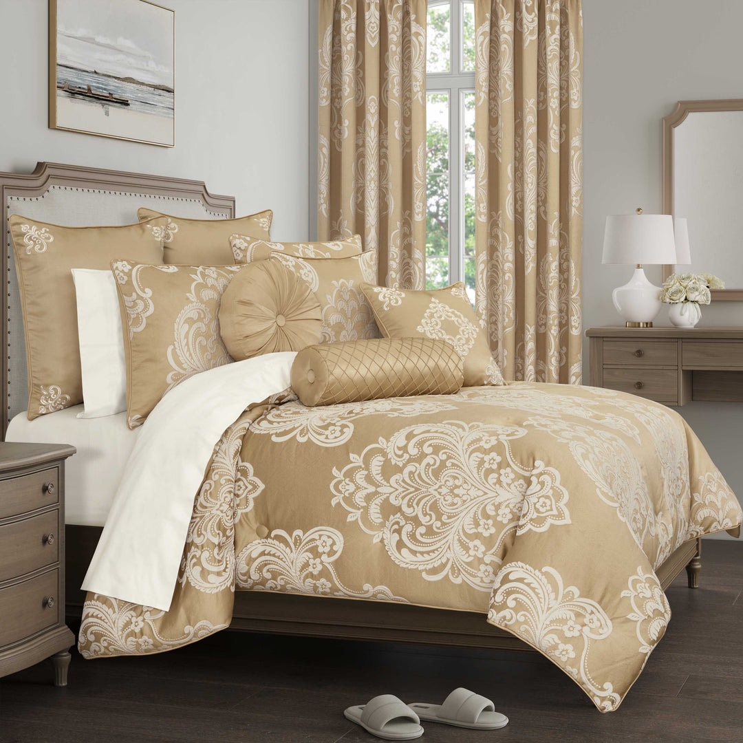 Potenza Gold 3 Piece Comforter Set Comforter Sets By J. Queen New York